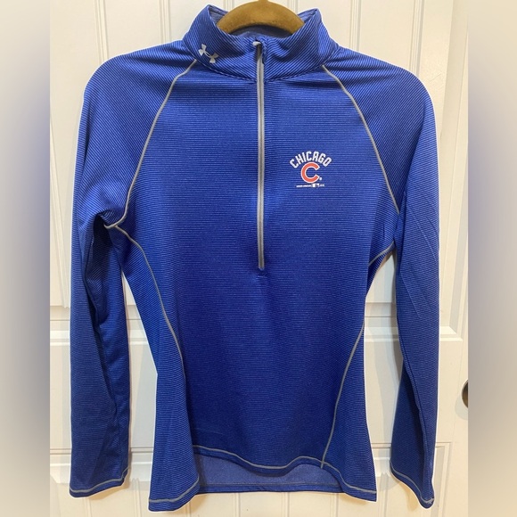 Under Armour Chicago Cubs Blue fitted half-zip long sleeve - Picture 2 of 10